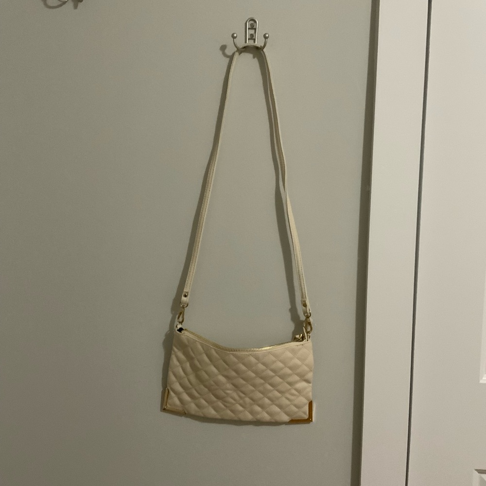 All White Flat Plush Purse